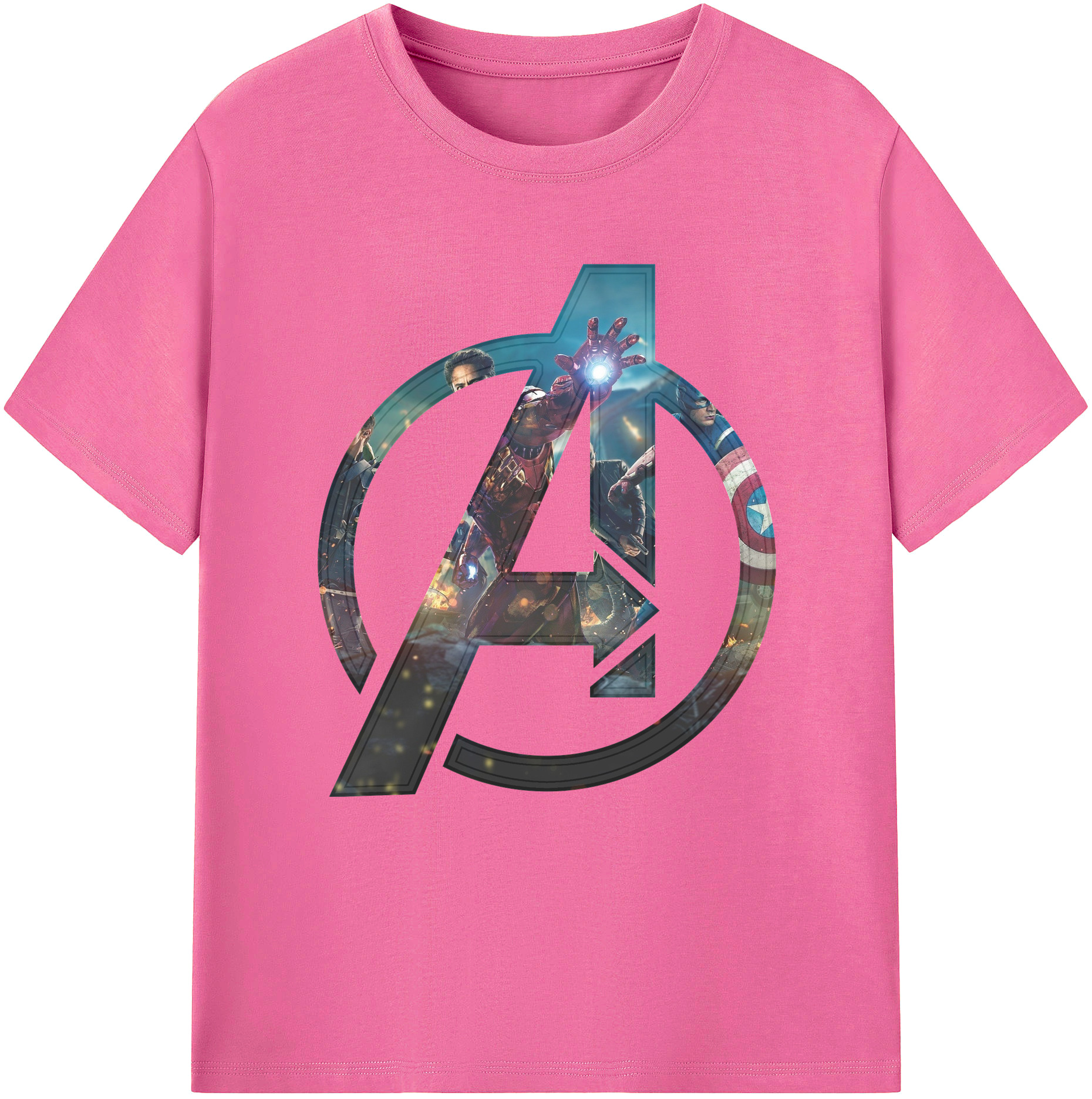 （画像用） アベンジャーズ The Avengers レディースカジュアルプリントTシャツ（綿100％）